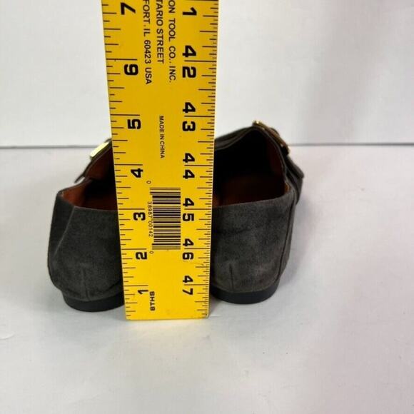 Staccato Smoking Slipper Shoe Women 230 US 6 Gray Suede Buckle Gold Buckle - Picture 8 of 12